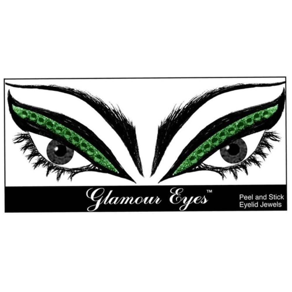 MANIC PANIC *Glamour Eyes* green rhinestone eyelid makeup jewels sticker raver
